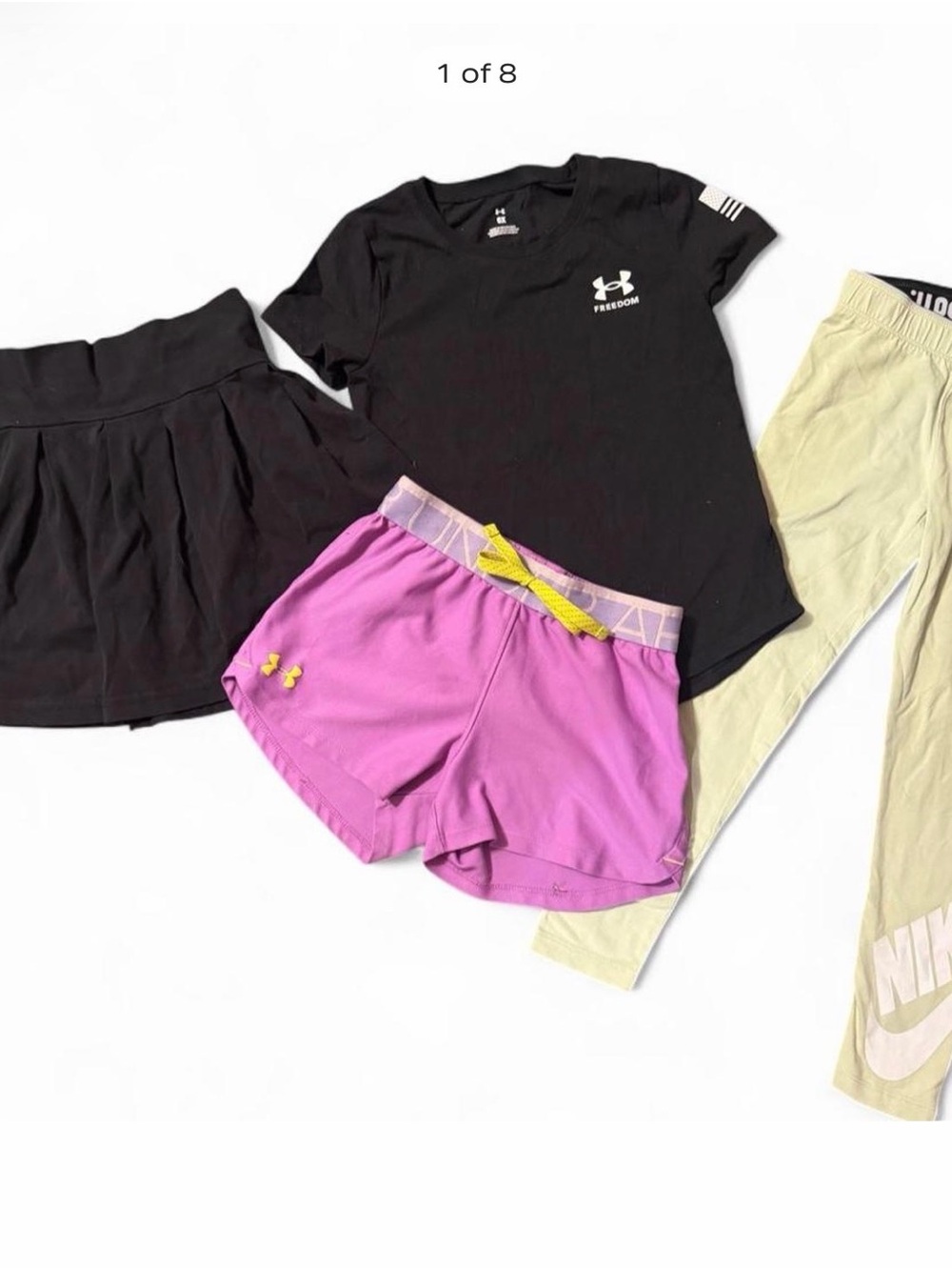 Girls Size 6 Athleisure Clothing Bundle of 4 Nike, Under Armour, & More